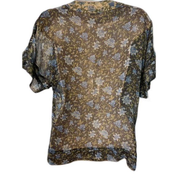 Converse All Star Sheer Floral Short Sleeve Blouse XS - Picture 3 of 7